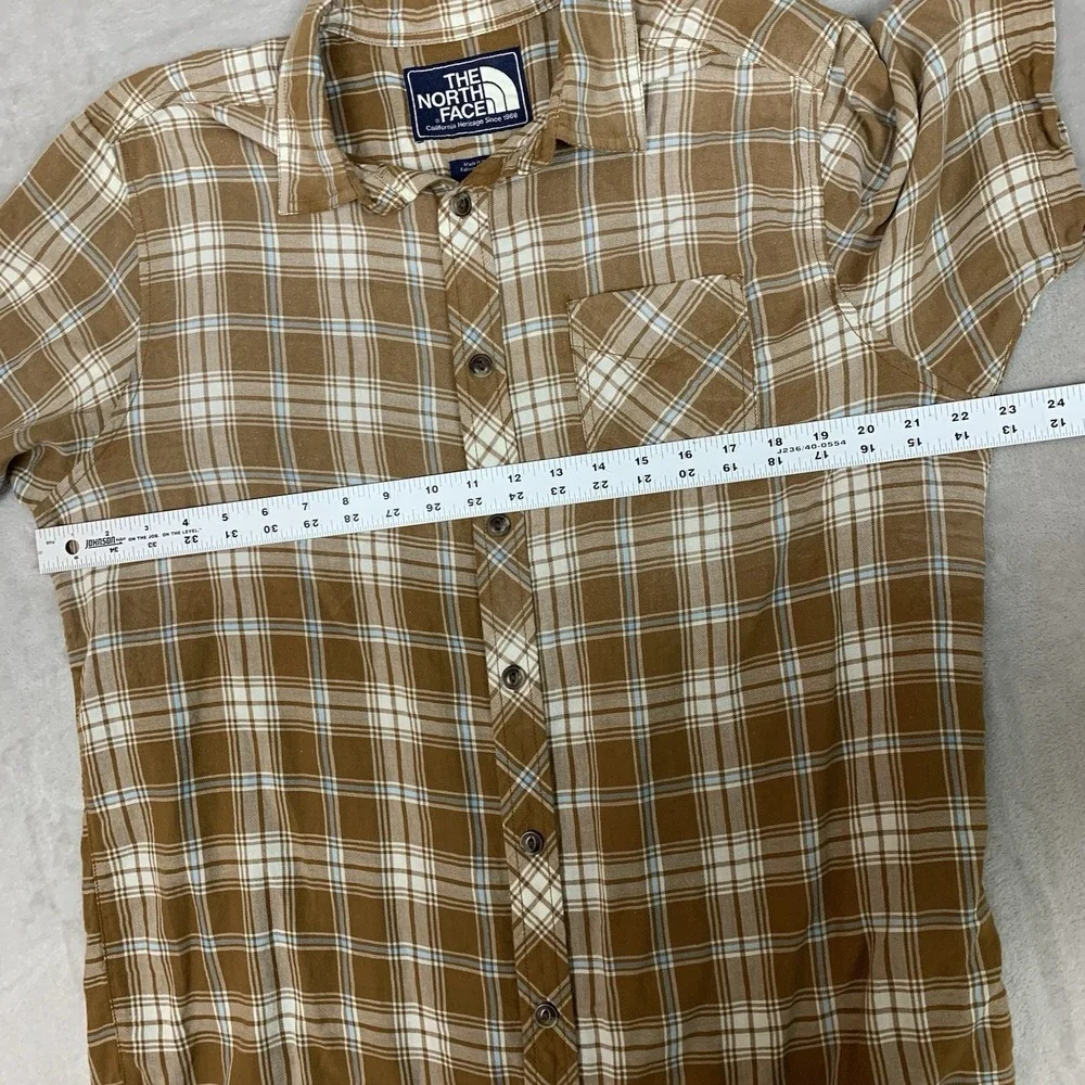 The North Face Shirt Men Large Plaid Short Sleeve Pockets Button Up Hike Outdoor